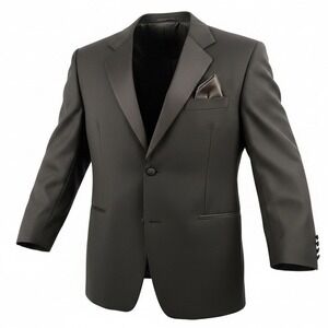 Mantoni Men 42S Tuxedo Jacket Black Super 140S Virgin Wool Formal Peak Lapel